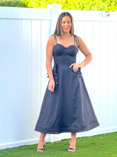 Load image into Gallery viewer, &quot;Emilie&quot; Bustier Shoulder Tie Midi Dress
