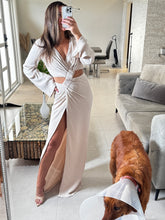 Load image into Gallery viewer, Long Sleeve Stretching Cut Out Max Dress
