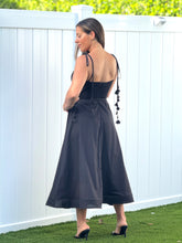Load image into Gallery viewer, &quot;Emilie&quot; Bustier Shoulder Tie Midi Dress
