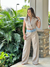 Load image into Gallery viewer, &quot;Camille&quot; Denim Waistband Pants And Vest Set
