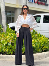 Load image into Gallery viewer, &quot;Anabelle&quot; Long Sleeve Crop Top, Ties In The Front
