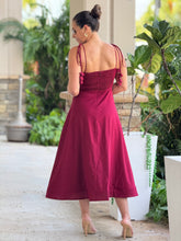 Load image into Gallery viewer, &quot;Emilie&quot; Bustier Shoulder Tie Midi Dress
