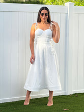 Load image into Gallery viewer, &quot;Emilie&quot; Bustier Shoulder Tie Midi Dress
