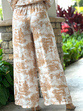 Load image into Gallery viewer, &quot;Sabrina&quot; Printed Satin Button Up Blouse And Matching Pants
