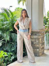 Load image into Gallery viewer, &quot;Camille&quot; Denim Waistband Pants And Vest Set
