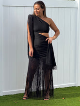 Load image into Gallery viewer, &quot;Claire&quot; One side Off shoulder, long sleeve , Ruched Detail On stomach area , Slit On the back
