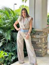 Load image into Gallery viewer, &quot;Camille&quot; Denim Waistband Pants And Vest Set
