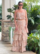 Load image into Gallery viewer, &quot;Lana&quot; Printed Crop Top And Ruffled Maxi Skirt Set
