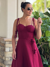 Load image into Gallery viewer, &quot;Emilie&quot; Bustier Shoulder Tie Midi Dress
