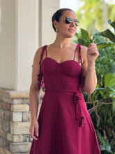 Load image into Gallery viewer, &quot;Emilie&quot; Bustier Shoulder Tie Midi Dress
