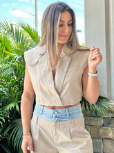 Load image into Gallery viewer, &quot;Camille&quot; Denim Waistband Pants And Vest Set
