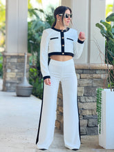 Load image into Gallery viewer, &quot;Betina&quot; Button Up Long Sleeve Top And Matching High Waisted Pants
