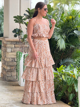 Load image into Gallery viewer, &quot;Lana&quot; Printed Crop Top And Ruffled Maxi Skirt Set
