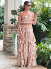 Load image into Gallery viewer, &quot;Lana&quot; Printed Crop Top And Ruffled Maxi Skirt Set
