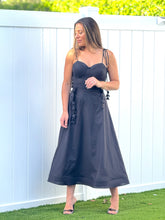 Load image into Gallery viewer, &quot;Emilie&quot; Bustier Shoulder Tie Midi Dress
