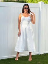 Load image into Gallery viewer, &quot;Emilie&quot; Bustier Shoulder Tie Midi Dress
