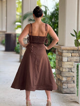 Load image into Gallery viewer, &quot;Emilie&quot; Bustier Shoulder Tie Midi Dress
