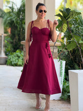 Load image into Gallery viewer, &quot;Emilie&quot; Bustier Shoulder Tie Midi Dress
