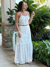 Load image into Gallery viewer, &quot;Chiara&quot; Eyelet Button Down Crop Top And Matching Maxi Skirt Set

