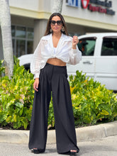 Load image into Gallery viewer, &quot;Anabelle&quot; Long Sleeve Crop Top, Ties In The Front
