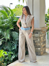 Load image into Gallery viewer, &quot;Camille&quot; Denim Waistband Pants And Vest Set
