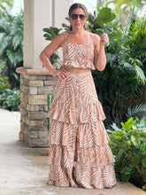 Load image into Gallery viewer, &quot;Lana&quot; Printed Crop Top And Ruffled Maxi Skirt Set
