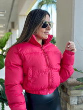 Load image into Gallery viewer, &quot;Liza&quot;Mock Neck Long Sleeve Print Lining Puffer Jacket
