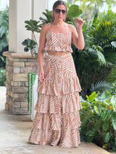 Load image into Gallery viewer, &quot;Lana&quot; Printed Crop Top And Ruffled Maxi Skirt Set
