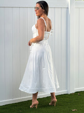 Load image into Gallery viewer, &quot;Emilie&quot; Bustier Shoulder Tie Midi Dress
