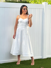 Load image into Gallery viewer, &quot;Emilie&quot; Bustier Shoulder Tie Midi Dress
