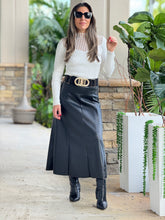 Load image into Gallery viewer, &quot;Kim&quot; Leather Midi Skirt
