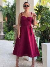 Load image into Gallery viewer, &quot;Emilie&quot; Bustier Shoulder Tie Midi Dress
