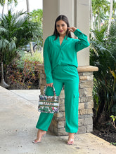 Load image into Gallery viewer, &quot;Karen&quot; Button Up Long Sleeve Blouse And Cargo Pants Set
