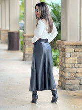 Load image into Gallery viewer, &quot;Kim&quot; Leather Midi Skirt
