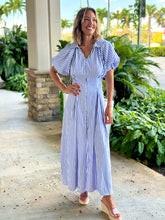 Load image into Gallery viewer, &quot;Pia&quot; Bubble Sleeve Button Down Maxi Dress
