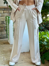 Load image into Gallery viewer, “Jackie&quot; Long Sleeve blazer And cargo Pants Matching Pants Set

