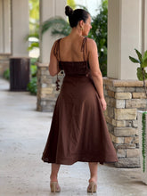 Load image into Gallery viewer, &quot;Emilie&quot; Bustier Shoulder Tie Midi Dress
