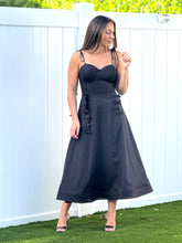 Load image into Gallery viewer, &quot;Emilie&quot; Bustier Shoulder Tie Midi Dress
