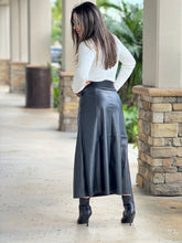 Load image into Gallery viewer, &quot;Kim&quot; Leather Midi Skirt
