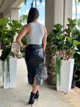 Load image into Gallery viewer, Leather midi skirt
