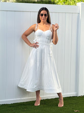 Load image into Gallery viewer, &quot;Emilie&quot; Bustier Shoulder Tie Midi Dress
