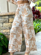 Load image into Gallery viewer, &quot;Sabrina&quot; Printed Satin Button Up Blouse And Matching Pants
