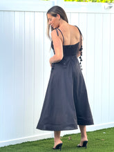 Load image into Gallery viewer, &quot;Emilie&quot; Bustier Shoulder Tie Midi Dress
