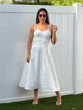 Load image into Gallery viewer, &quot;Emilie&quot; Bustier Shoulder Tie Midi Dress
