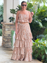 Load image into Gallery viewer, &quot;Lana&quot; Printed Crop Top And Ruffled Maxi Skirt Set
