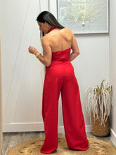 Load image into Gallery viewer, “Hanna&quot; Halter Tie Front Split Jumpsuit
