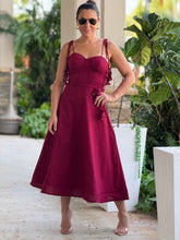 Load image into Gallery viewer, &quot;Emilie&quot; Bustier Shoulder Tie Midi Dress
