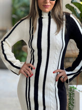 Load image into Gallery viewer, &quot;Betina&quot; High Neck Long Sleeve Sweater Dress.
