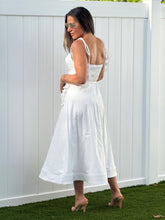 Load image into Gallery viewer, &quot;Emilie&quot; Bustier Shoulder Tie Midi Dress
