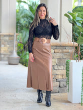 Load image into Gallery viewer, &quot;Kim&quot; Leather Midi Skirt
